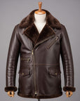 Men’s Dark Brown Shearling Leather Jacket – Premium Winter Biker Jacket