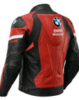 BMW XR Red & Black Motorbike Leather Riding Jacket for Men