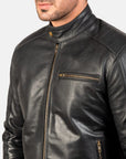 Men’s Black Leather Fashion Jacket | Stylish Casual Biker Coat