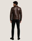 Men’s Vintage Brown Leather Jacket – Classic Genuine Leather Casual Coat
