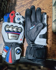BMW Motorrad Leather Motorbike Racing Gloves – Protective Motorcycle Riding Gloves