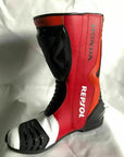 Men’s Honda Repsol Replica Style Motorcycle Riding Boots – Racing Biker Boots (Red & White)