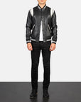 Men’s Black Varsity Leather Jacket – Classic Bomber Letterman Coat