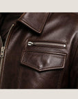 Men’s Vintage Brown Leather Jacket – Classic Genuine Leather Casual Coat