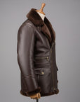 Men’s Dark Brown Shearling Leather Jacket – Premium Winter Biker Jacket
