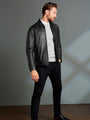 Men’s Black Leather Jacket – Premium Slim Fit Smart Casual Jacket