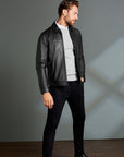 Men’s Black Leather Jacket – Premium Slim Fit Smart Casual Jacket