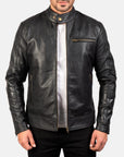 Men’s Black Leather Fashion Jacket | Stylish Casual Biker Coat