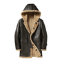 Men’s Hooded Shearling Leather Coat – Premium Winter Fur Lined Leather Jacket