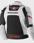 Men’s BMW Style White Motorcycle Racing Leather Jacket – Premium Replica Riding Gear