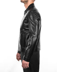 Men’s Classic Black Genuine Leather Jacket – Slim Fit Casual Biker Coat