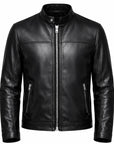 Men’s Vintage Black  Leather Jacket – Classic Genuine Leather Casual Coat