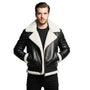 Men’s Black Shearling Leather Jacket – Premium Aviator Winter Jacket