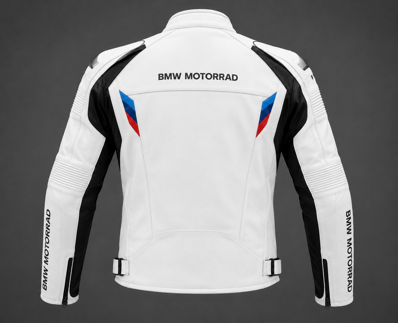 BMW Motorrad White Leather Motorcycle Jacket – Premium Racing Biker Jacket with Protective Armor | Sizes XXS–4XL