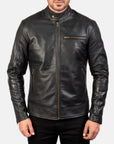 Men’s Black Leather Fashion Jacket | Stylish Casual Biker Coat