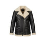 Men’s Black Shearling Biker Leather Jacket – Premium Winter Fur Collar Jacket