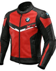 BMW XR Red & Black Motorbike Leather Riding Jacket for Men