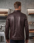 Men’s Vintage Brown Leather Jacket – Classic Genuine Leather Casual Coat