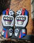 BMW Motorrad Leather Motorbike Racing Gloves – Protective Motorcycle Riding Gloves