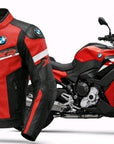 BMW XR Red & Black Motorbike Leather Riding Jacket for Men