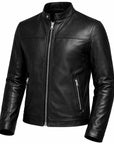 Men’s Vintage Black  Leather Jacket – Classic Genuine Leather Casual Coat