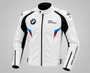 BMW Motorrad White Leather Motorcycle Jacket – Premium Racing Biker Jacket with Protective Armor | Sizes XXS–4XL