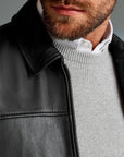 Men’s Black Leather Jacket – Premium Slim Fit Smart Casual Jacket