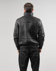 Men’s Black Leather Bomber Jacket – Premium Zip-Up Winter Biker Jacket