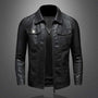 Men’s Black Leather Jacket – Slim Fit Casual Zip-Up Everyday Jacket