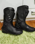 Men’s Motorcycle Riding Boots – Protective Biker Racing Boots (Black)