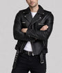 Men’s Black Leather Jacket – Classic Biker Style Genuine Leather Jacket for Men