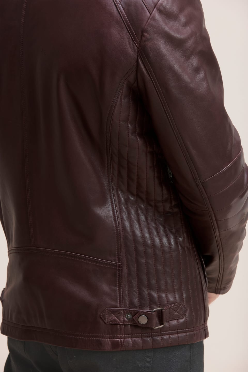 Men’s Black Cafe Racer Leather Jacket – Slim Fit Biker Moto Jacket