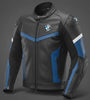 Men’s BMW Style Black & Blue Motorcycle Racing Leather Jacket – Premium Replica Riding Gear