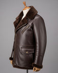 Men’s Dark Brown Shearling Leather Jacket – Premium Winter Biker Jacket