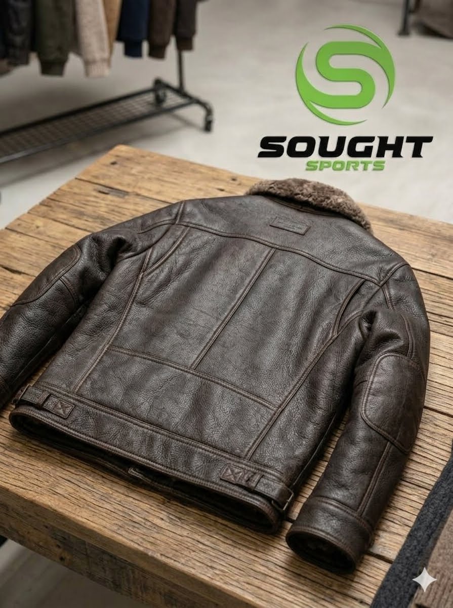 en’s Dark Brown Shearling Leather Jacket – Fur Collar Winter Aviator Bomber Jacket |
