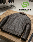 en’s Dark Brown Shearling Leather Jacket – Fur Collar Winter Aviator Bomber Jacket |