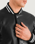 Men’s Long Black Leather Coat – Premium Streetwear Designer Jacket